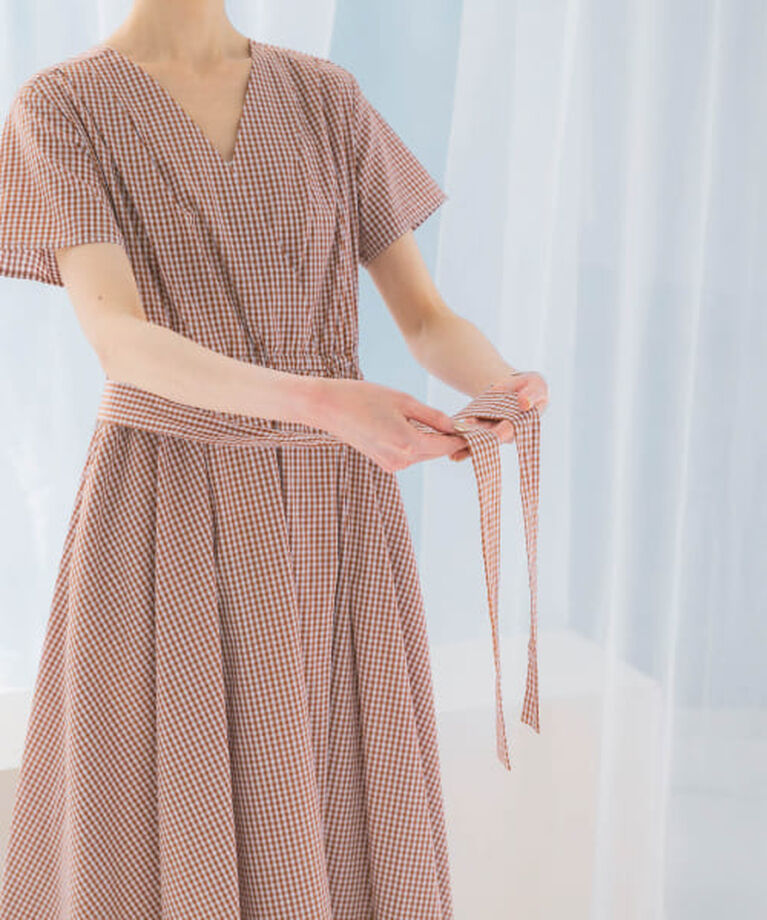 URBAN RESEARCH ROSSO「ROSSO 『WEB限定』ギンガムカシュクールワンピース」|ワンピース|