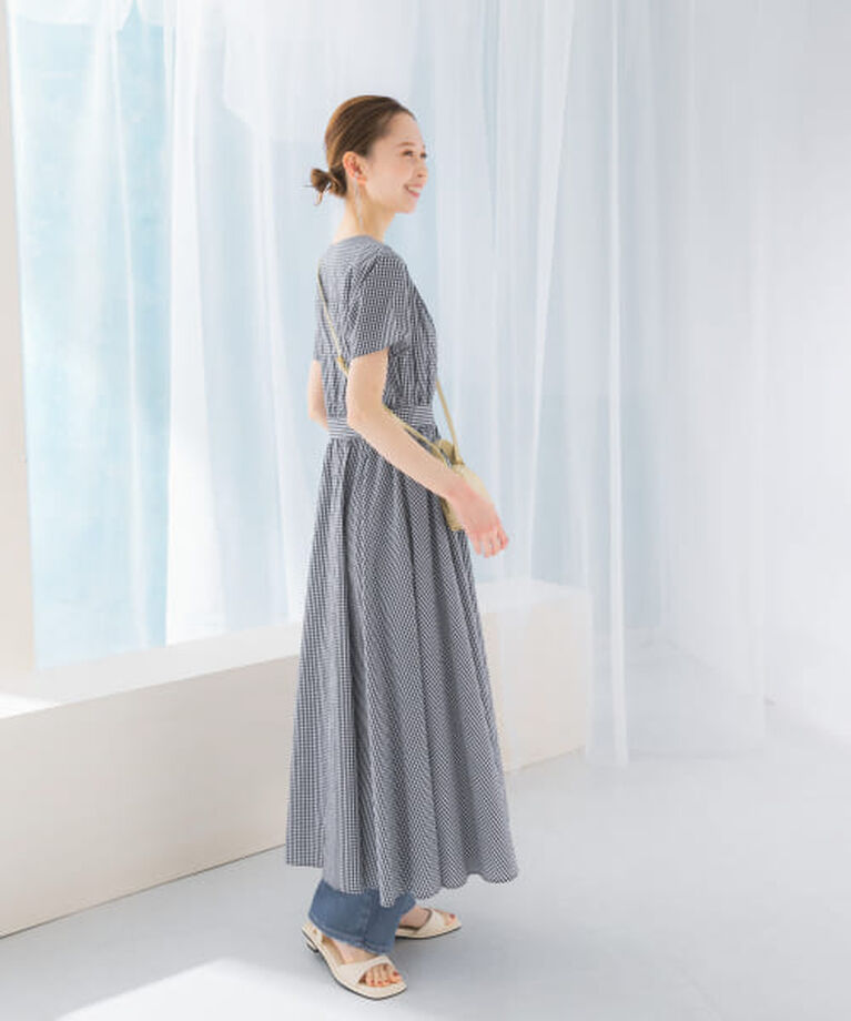 URBAN RESEARCH ROSSO「ROSSO 『WEB限定』ギンガムカシュクールワンピース」|ワンピース|