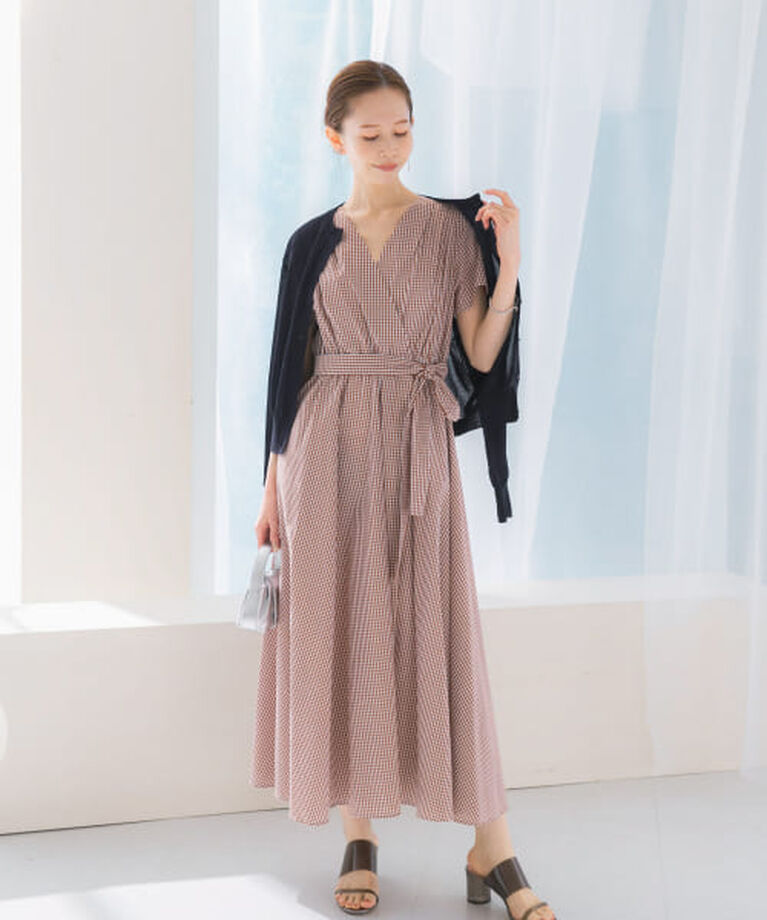 URBAN RESEARCH ROSSO「ROSSO 『WEB限定』ギンガムカシュクールワンピース」|ワンピース|
