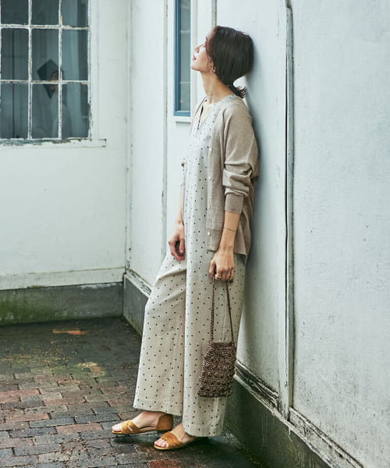 URBAN RESEARCH DOORS「DOORS リネンVネックカーディガン」|カーディガン|