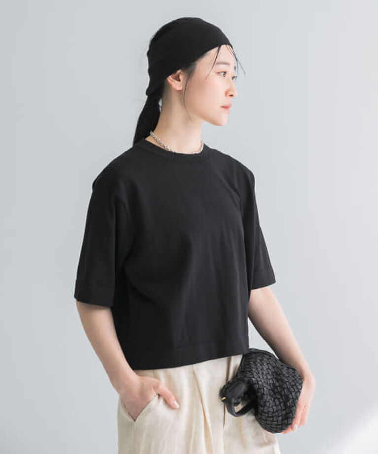 URBAN RESEARCH「UR new basic　ハイゲージニットTシャツ」|Tシャツ・カットソー|BLACK