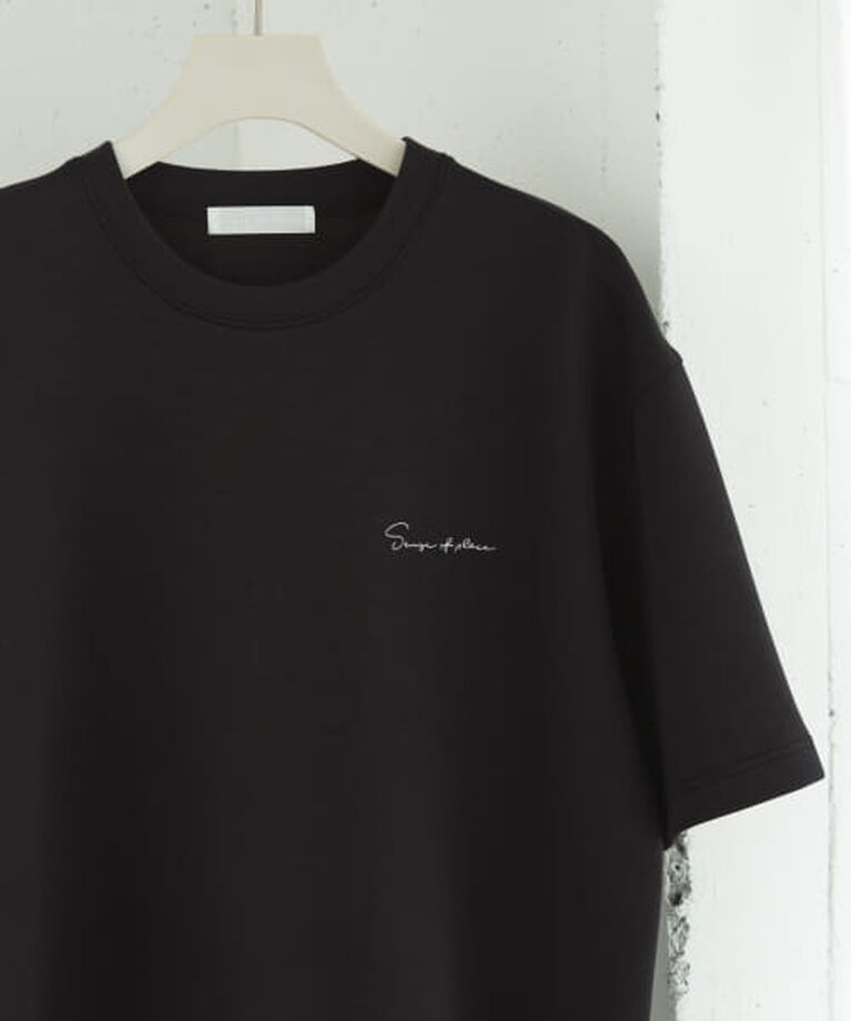 SENSE OF PLACE by URBAN RESEARCH「SENSE OF PLACE 『一部WEB限定カラー』『ユニセックス』シシュウダンボールポンチショートスリーブTシャツ」|Tシャツ・カットソー|BLK×WHT