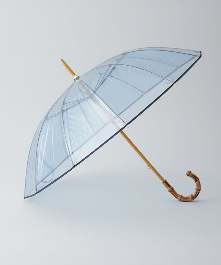 Traditional Weatherwear「CLEAR UMBRELLA BAMBOO」|傘|ﾌﾞﾙｰ