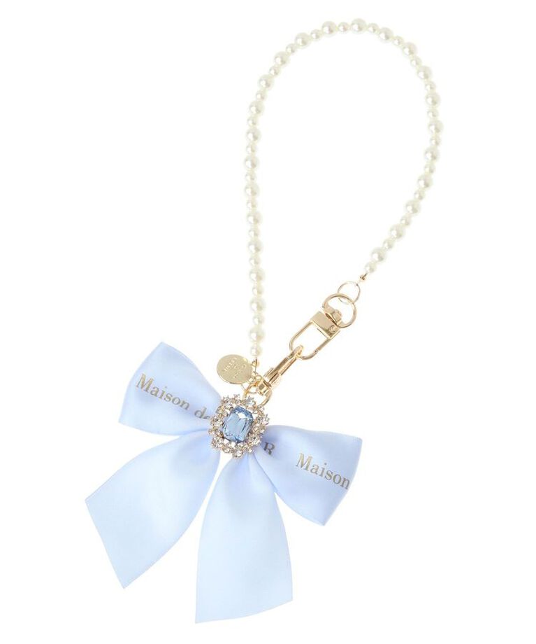 Maison de FLEUR「EC限定ビジューリボンパールストラップ」|その他|サックスブルー