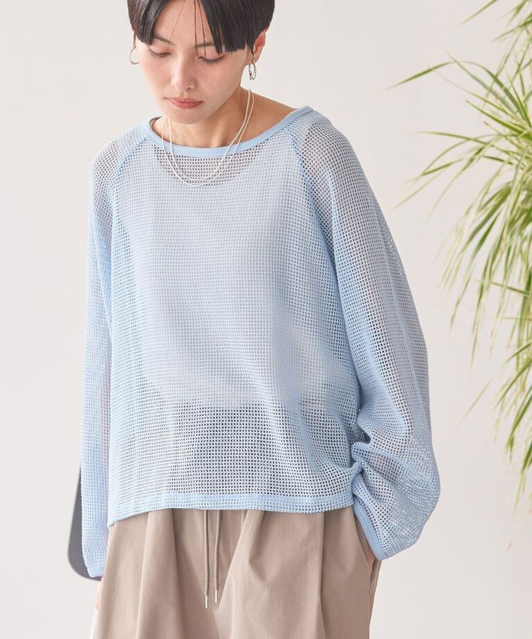 AMERICAN HOLIC「メッシュ長袖Tシャツ」|Tシャツ・カットソー|Light Blue