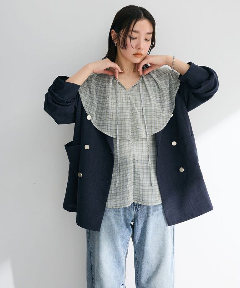 Green Parks「オーバージャケット」|テーラードジャケット|Navy