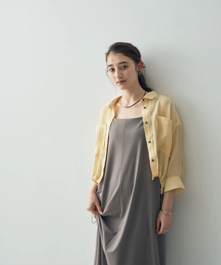 YECCA VECCA「【2点SET】シアーシャツ×Aラインキャミワンピース」|ワンピース|