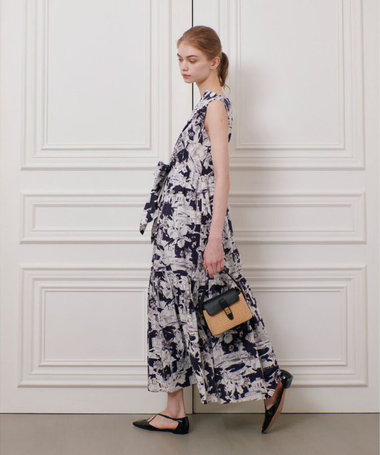 LOULOU WILLOUGHBY「【LOULOU WILLOUGHBY】サマーナイトプリント リボンワンピース」|ワンピース|
