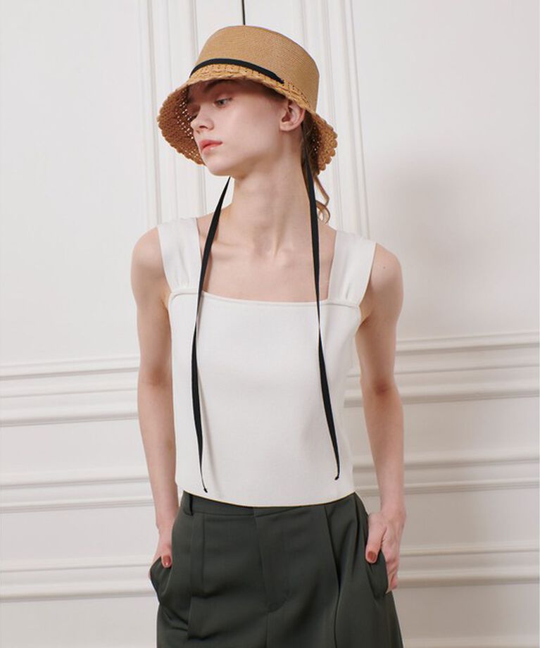 LOULOU WILLOUGHBY「【LOULOU WILLOUGHBY】ショルダーリボンミニタンクプルオーバー」|ニット・セーター|