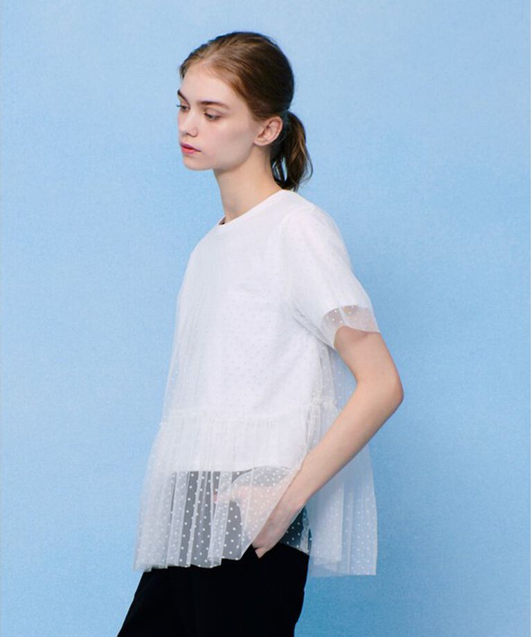 LOULOU WILLOUGHBY「【LOULOU WILLOUGHBY】チュールレイヤードT」|Tシャツ・カットソー|