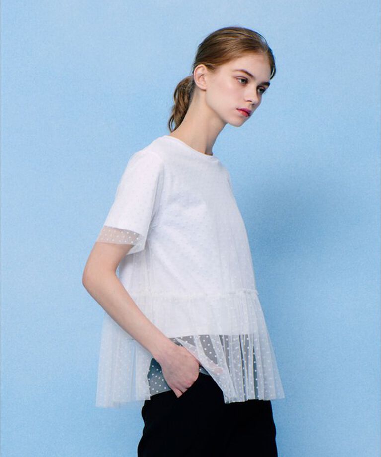 LOULOU WILLOUGHBY「【LOULOU WILLOUGHBY】チュールレイヤードT」|Tシャツ・カットソー|