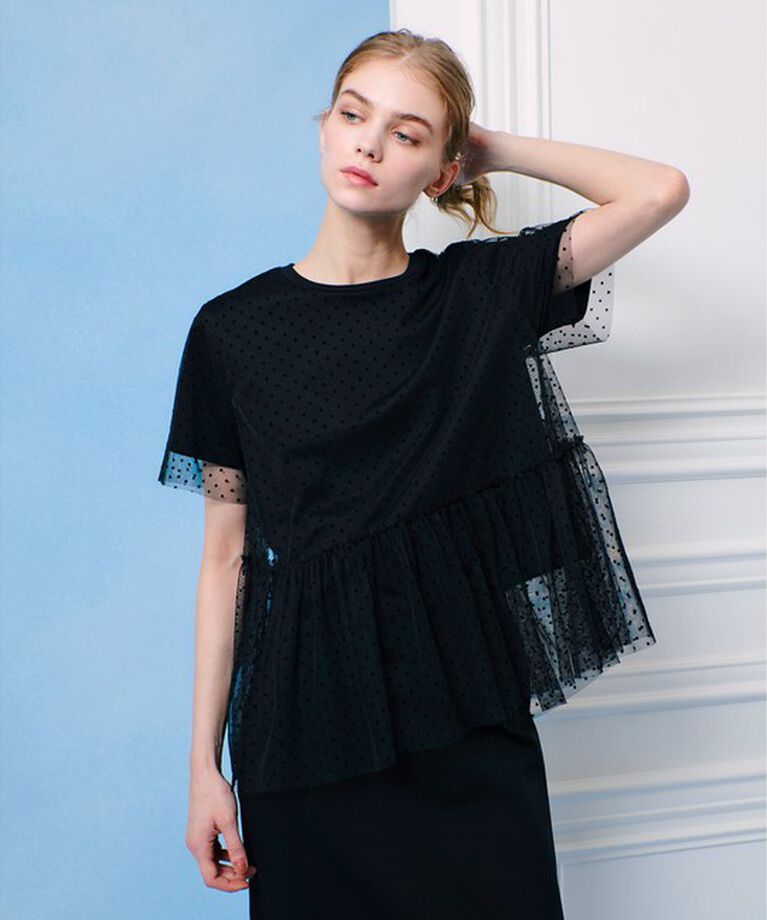 LOULOU WILLOUGHBY「【LOULOU WILLOUGHBY】チュールレイヤードT」|Tシャツ・カットソー|