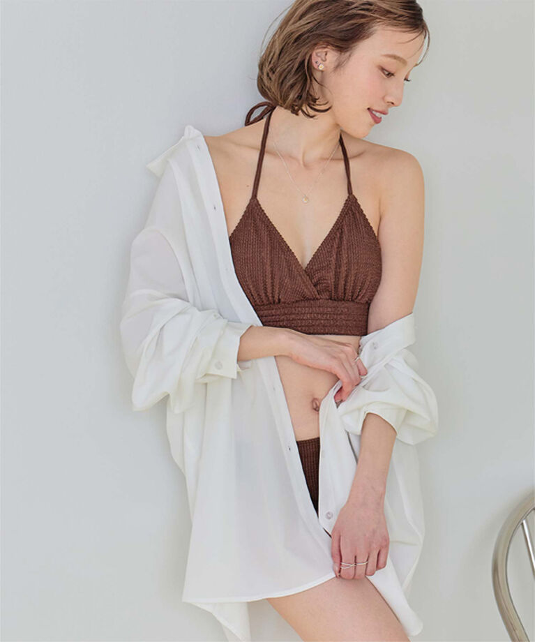 SEA DRESS「ビッグシルエットシャツ/ラッシュガード」|ビキニトップス|ホワイト