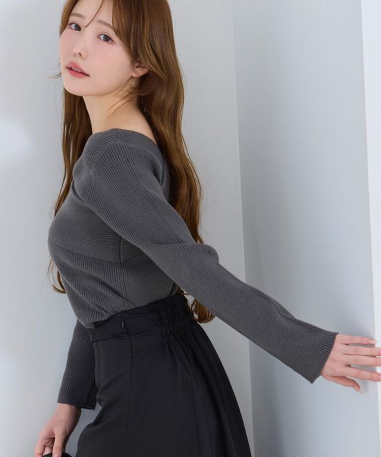  「【カラー豊富】アシンメトリーニット」|ニット・セーター|