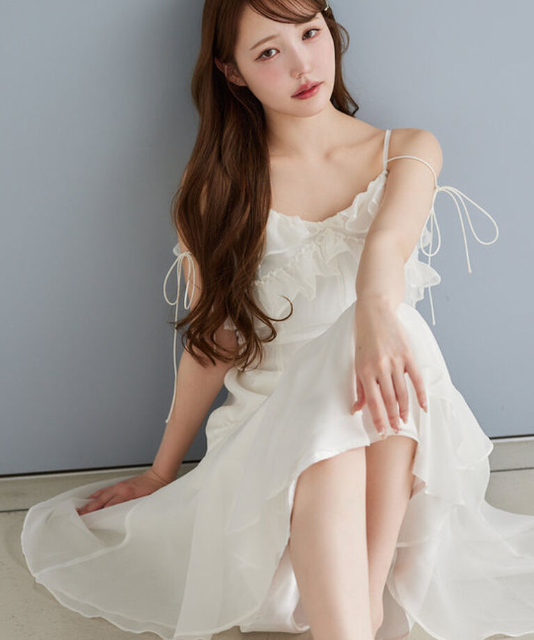  「【Dreamy collection】フリルキャミワンピース」|ワンピース|オフホワイト