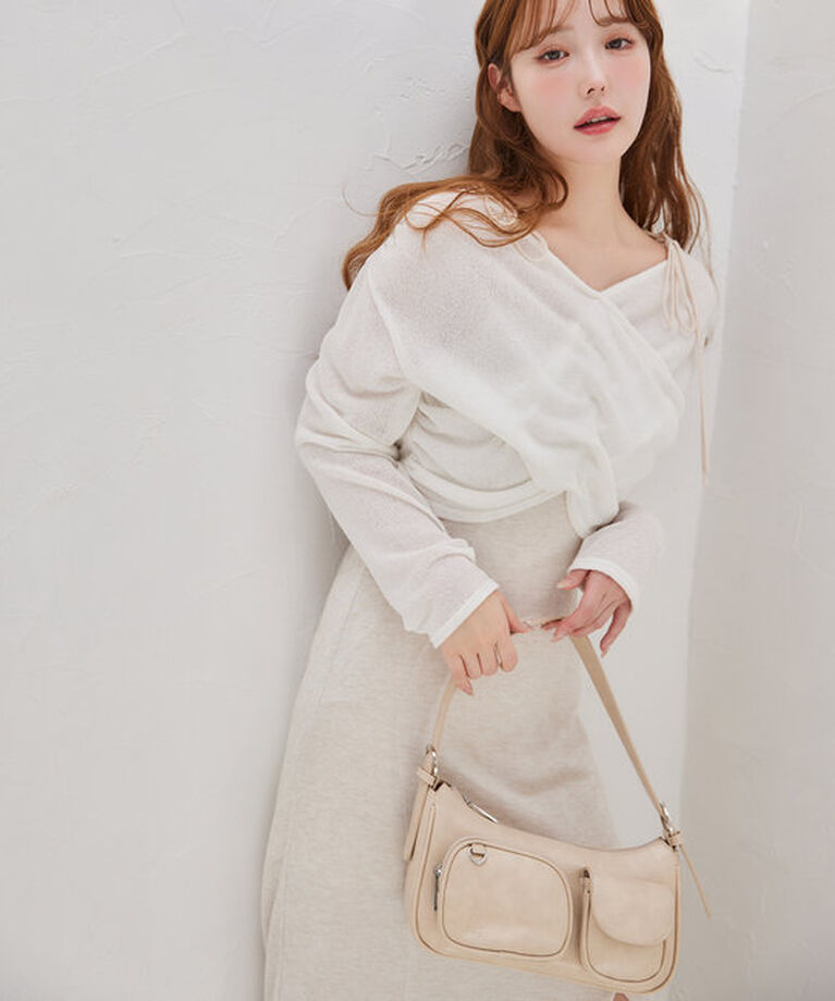  「カシュクールトップス＋キャミワンピセット」|ワンピース|