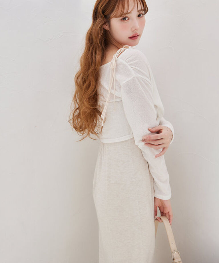  「カシュクールトップス＋キャミワンピセット」|ワンピース|