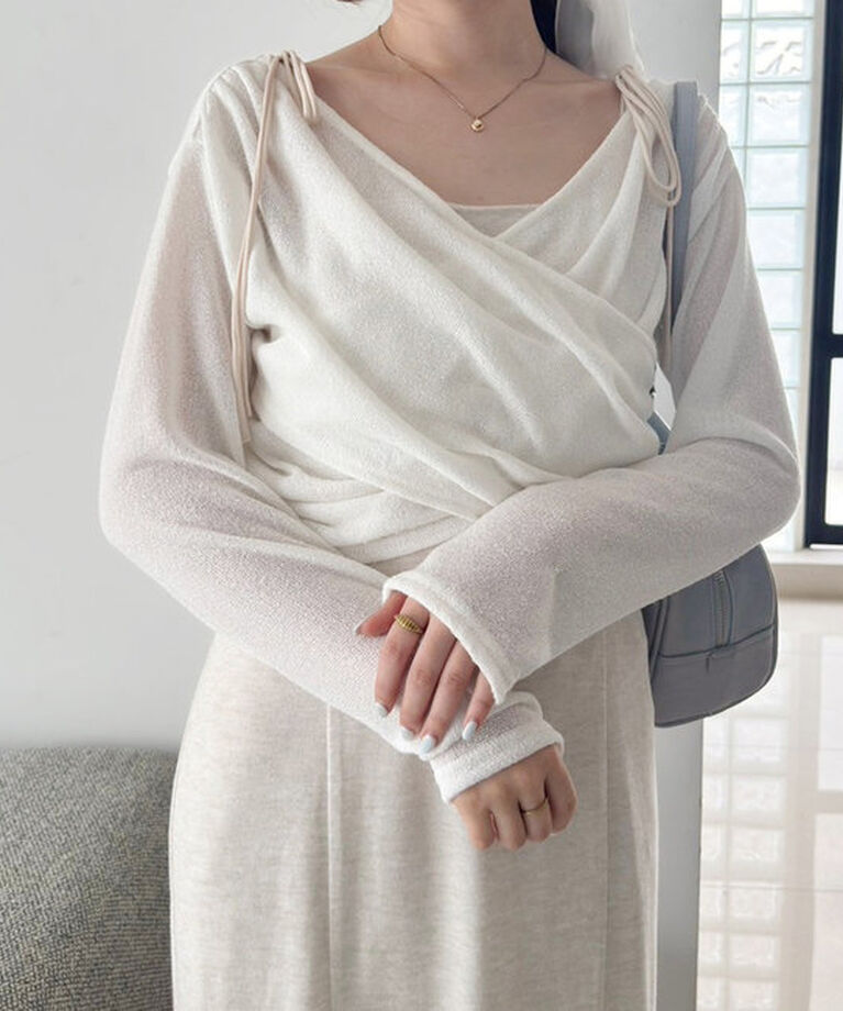  「カシュクールトップス＋キャミワンピセット」|ワンピース|