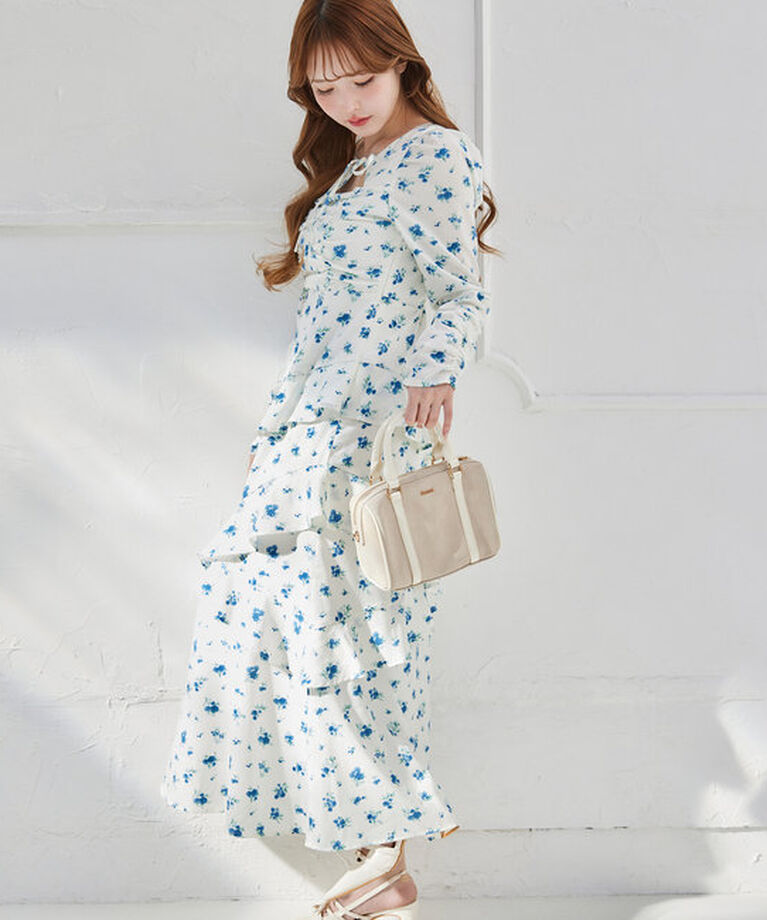  「【推し活collection】シャーリングリボンワンピース」|ワンピース|