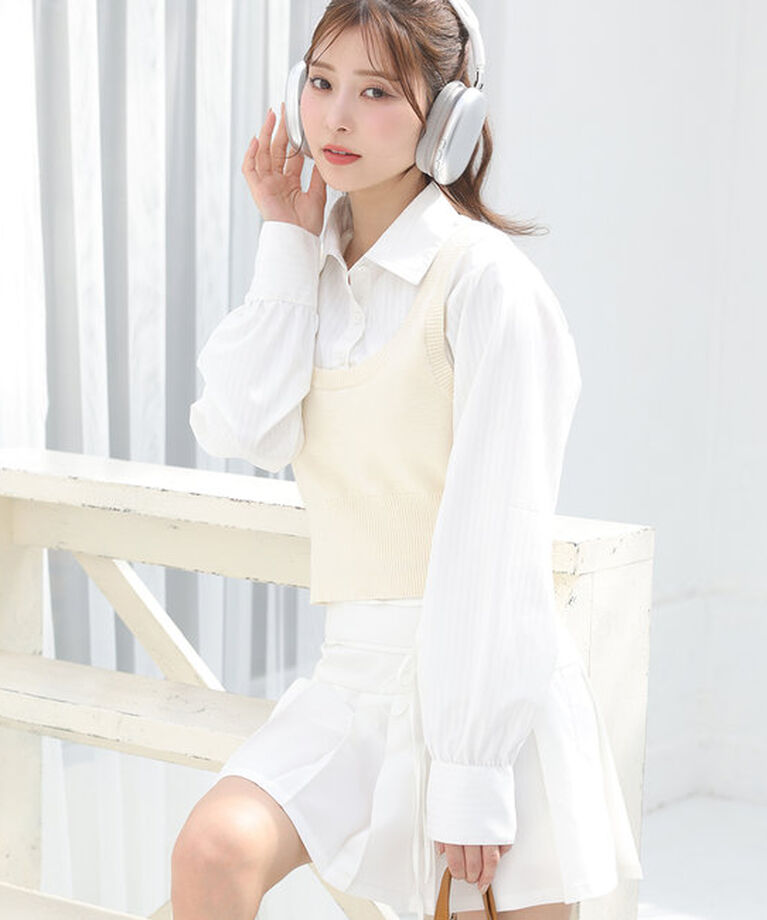  「【S/Mサイズ展開】リボン付きプリーツミニスカート」|スカート|