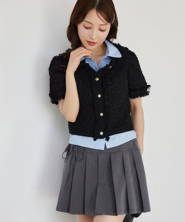  「【S/Mサイズ展開】リボン付きプリーツミニスカート」|スカート|