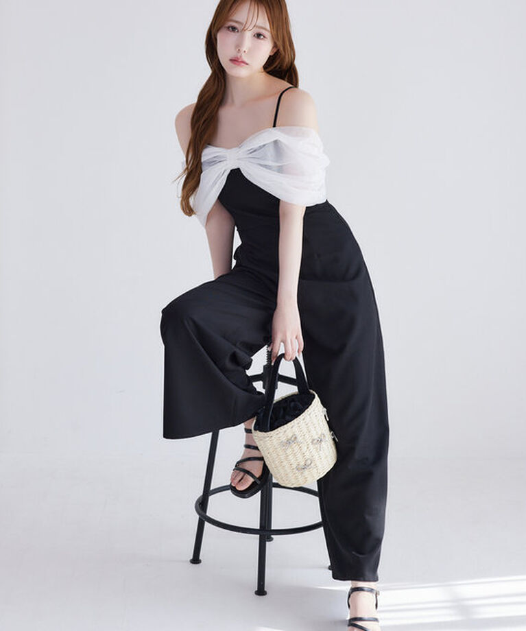  「【Black collection】リボンロンパース」|ワンピース|