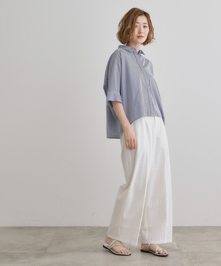 grove「【レースの透け感が軽やか】エンブロイダリーレースワイドパンツ」|その他|