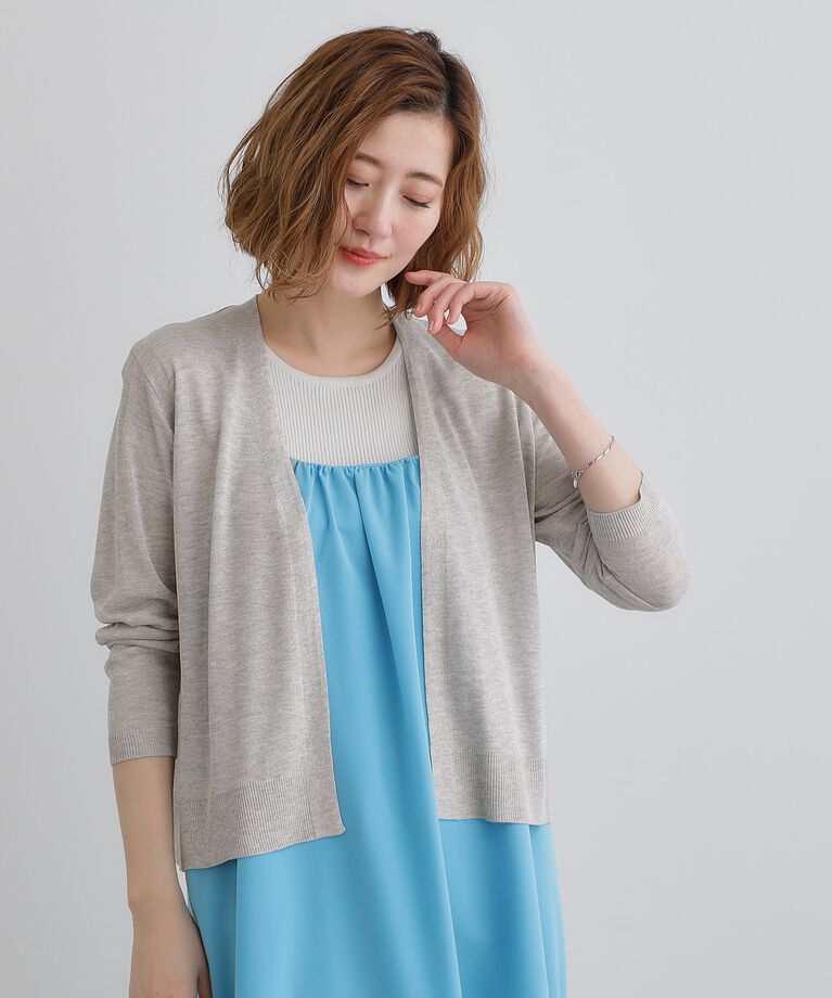 grove「【接触冷感/UVカットetc】夏に嬉しい機能付き！ベーシックショートカーディガン」|カーディガン|ライトグレー(011