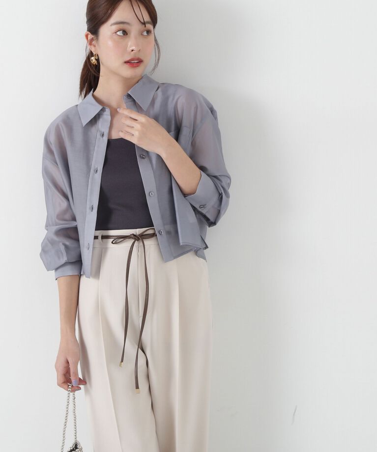 PROPORTION BODY DRESSING「シアーシャツ」|シャツ・ブラウス|ブルー
