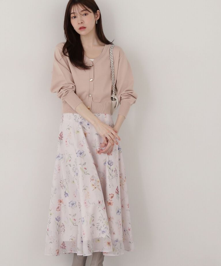 PROPORTION BODY DRESSING「ボタニカルフレアープリントスカート」|スカート|ピンク