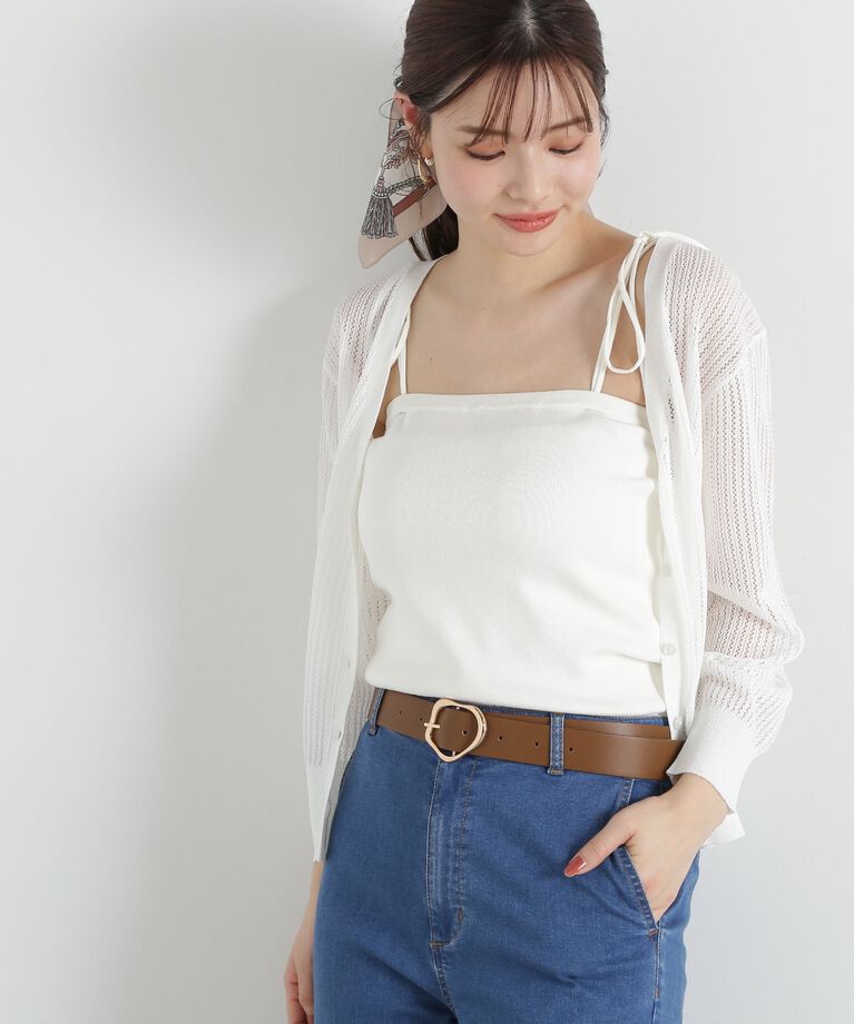 PROPORTION BODY DRESSING「透かし編みミドルカーディガン」|カーディガン|