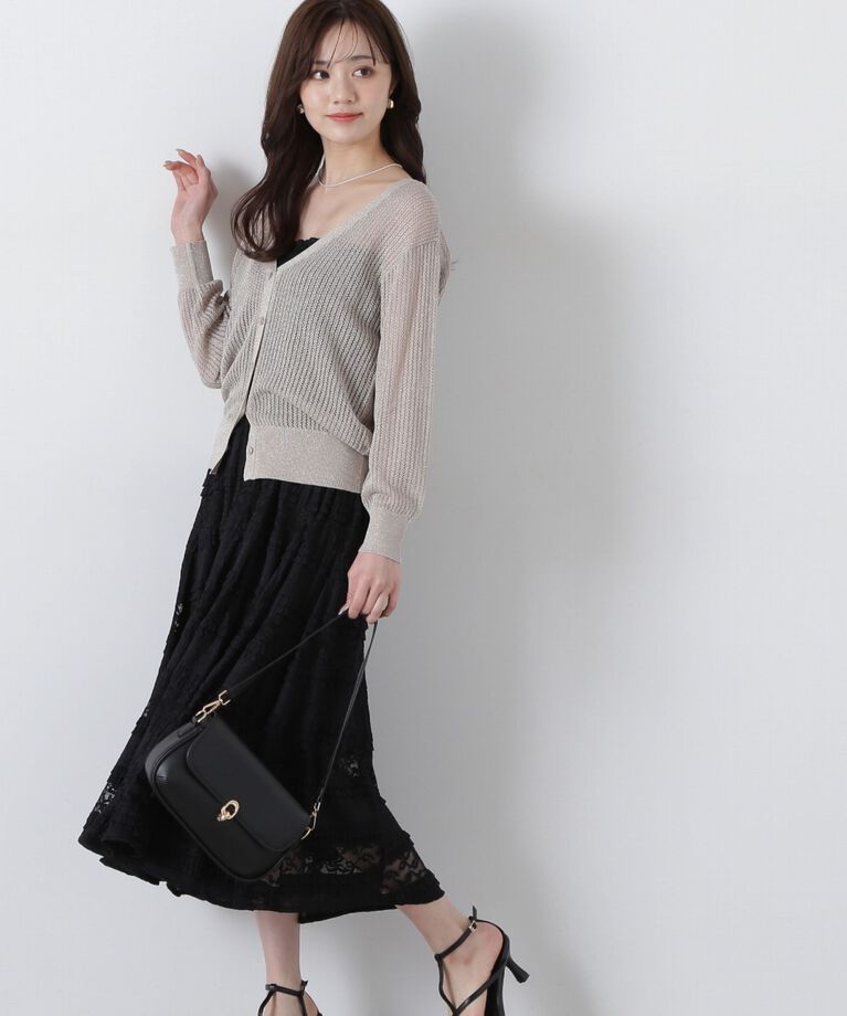 PROPORTION BODY DRESSING「透かし編みミドルカーディガン」|カーディガン|