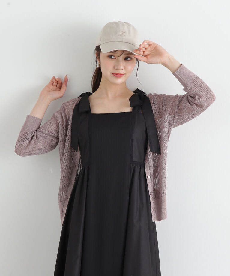 PROPORTION BODY DRESSING「透かし編みミドルカーディガン」|カーディガン|パープル