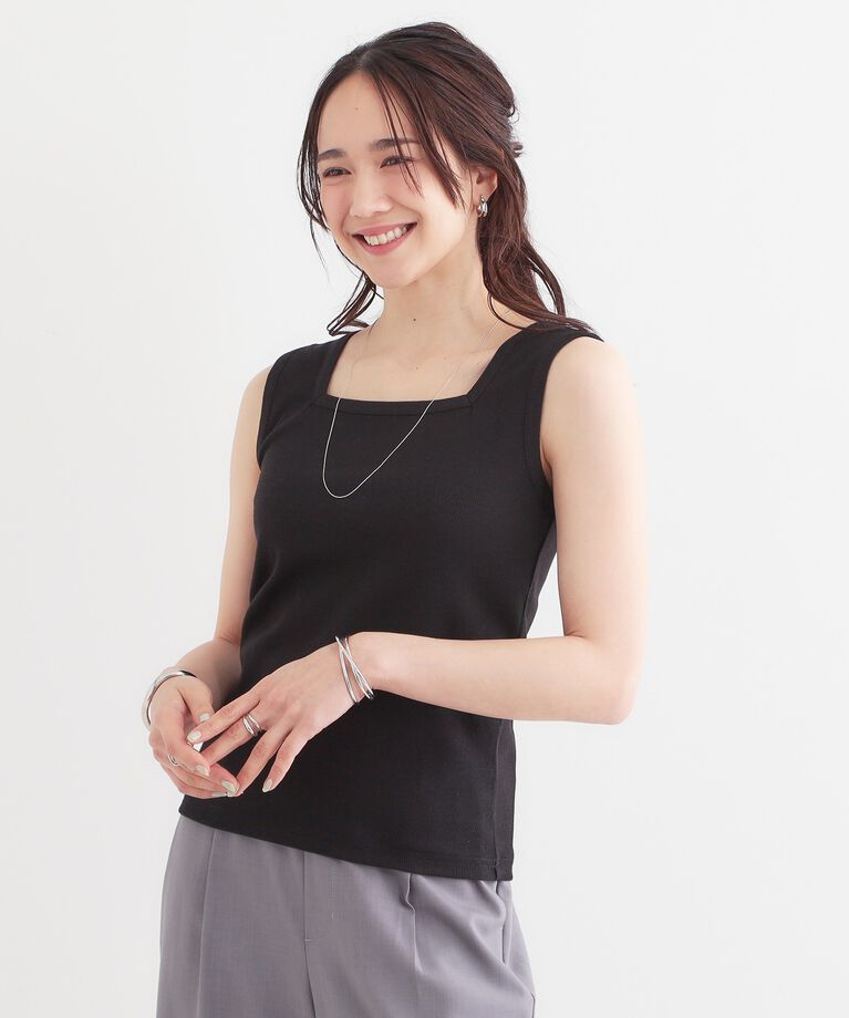 SHOO･LA･RUE「【S-LL】2WAYネック リブタンクトップ」|キャミソール|