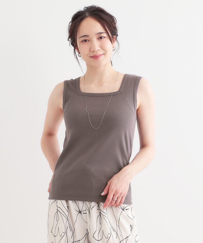 SHOO･LA･RUE「【S-LL】2WAYネック リブタンクトップ」|キャミソール|
