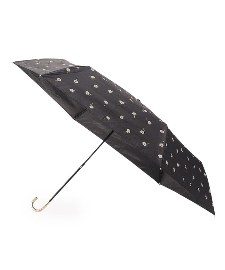 Ober Tashe「遮光率100％ UVカット率100％ 遮光ゴールドラインマーガレットmini 日傘 晴雨兼用 折りたたみ傘」|傘|ﾌﾞﾗｯｸ(019)