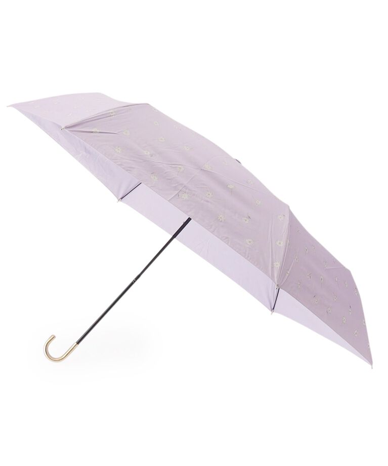 Ober Tashe「遮光率100％ UVカット率100％ 遮光ゴールドラインマーガレットmini 日傘 晴雨兼用 折りたたみ傘」|傘|ﾊﾟｰﾌﾟﾙ(083)