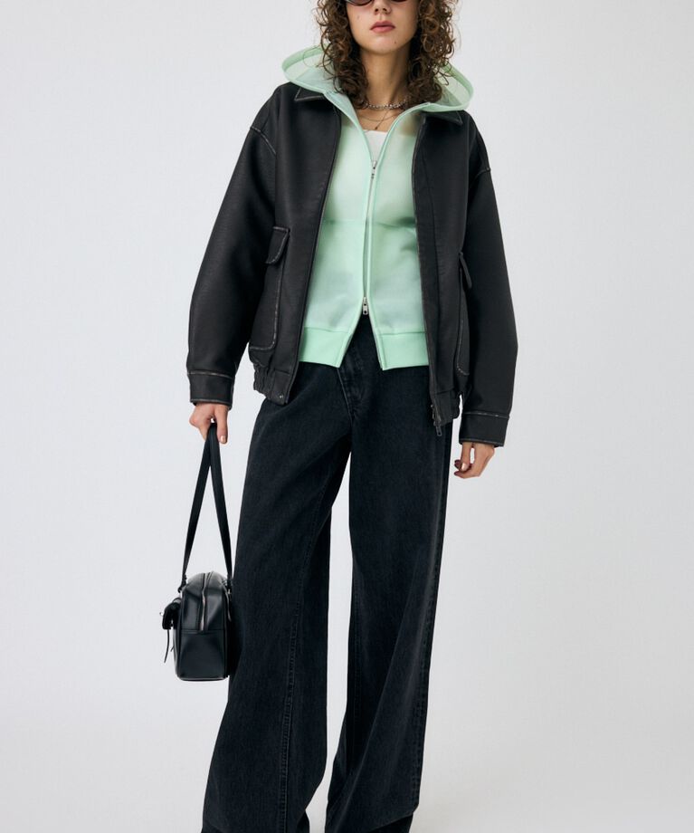 MOUSSY「CROSS WAIST WIDE STRAIGHT」|デニム|