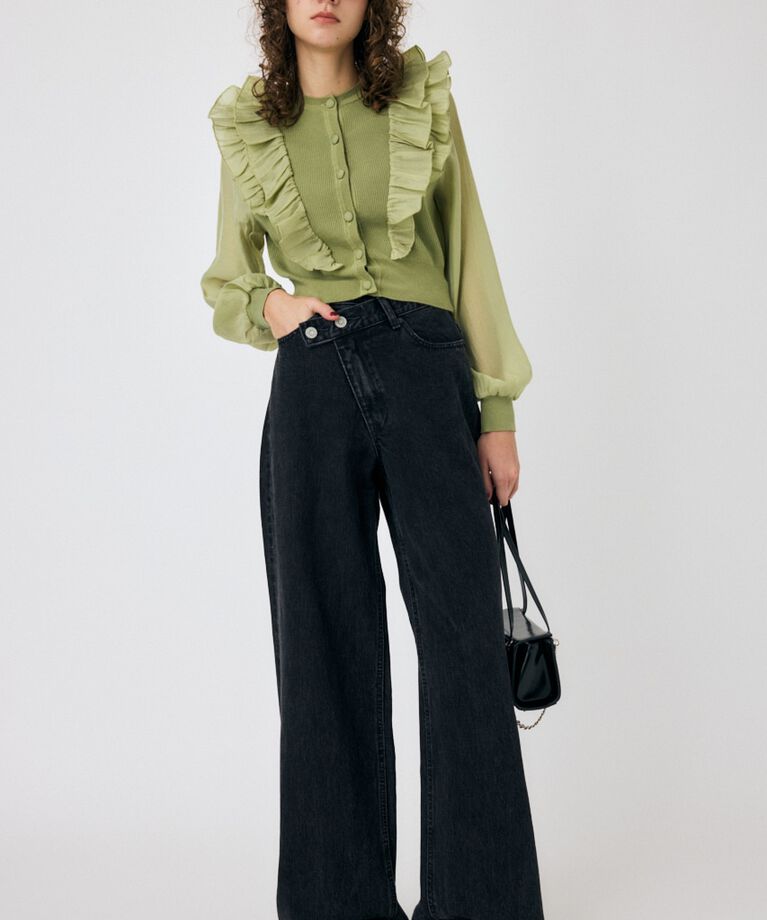 MOUSSY「CROSS WAIST WIDE STRAIGHT」|デニム|