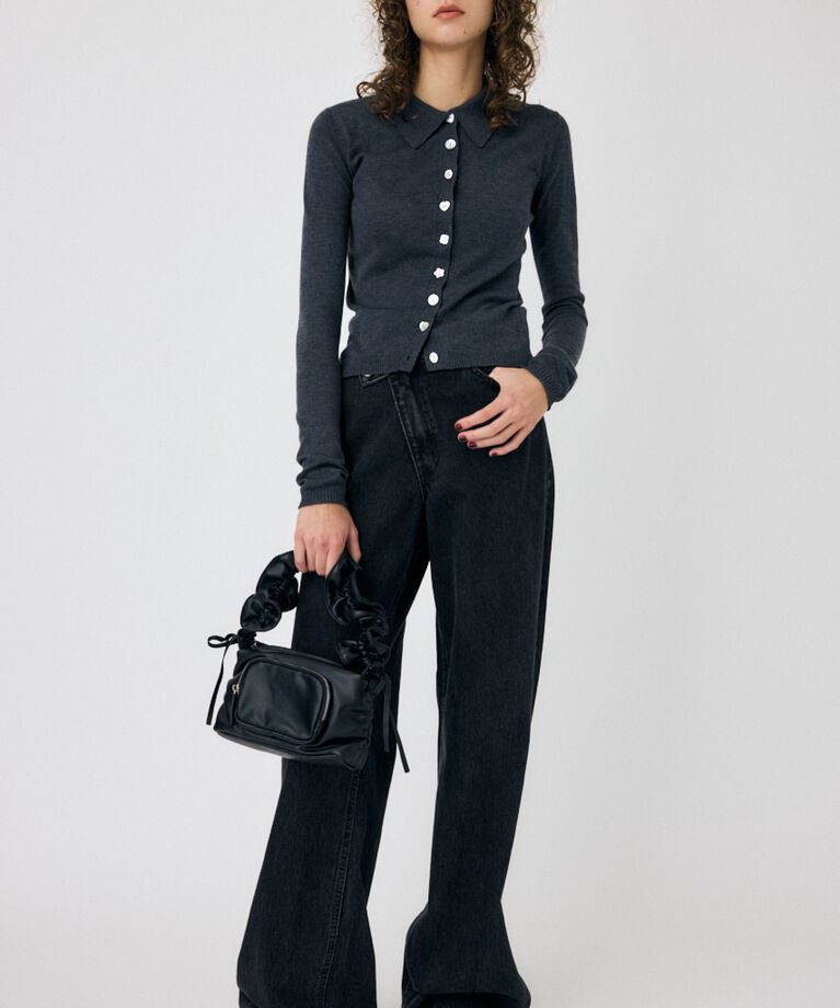 MOUSSY「CROSS WAIST WIDE STRAIGHT」|デニム|