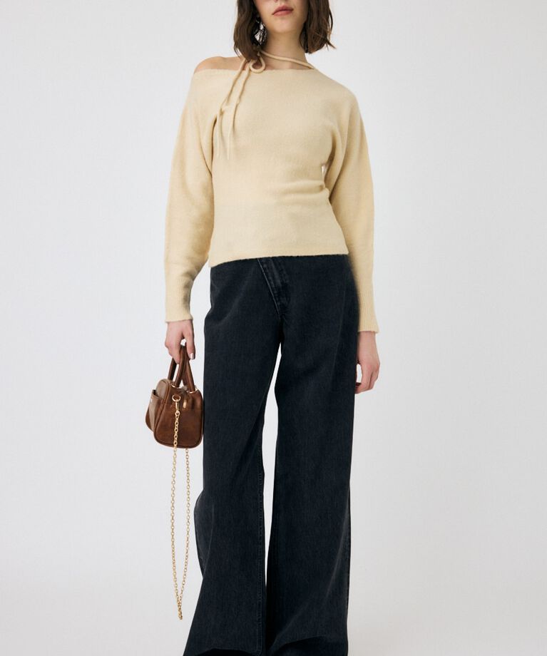 MOUSSY「CROSS WAIST WIDE STRAIGHT」|デニム|