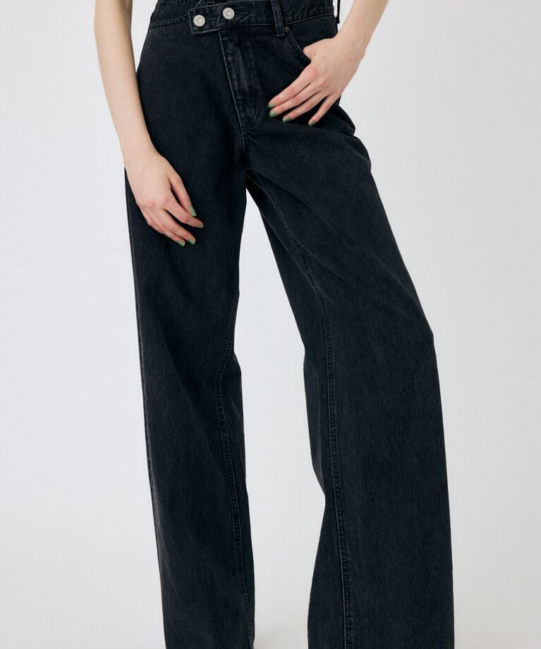 MOUSSY「CROSS WAIST WIDE STRAIGHT」|デニム|