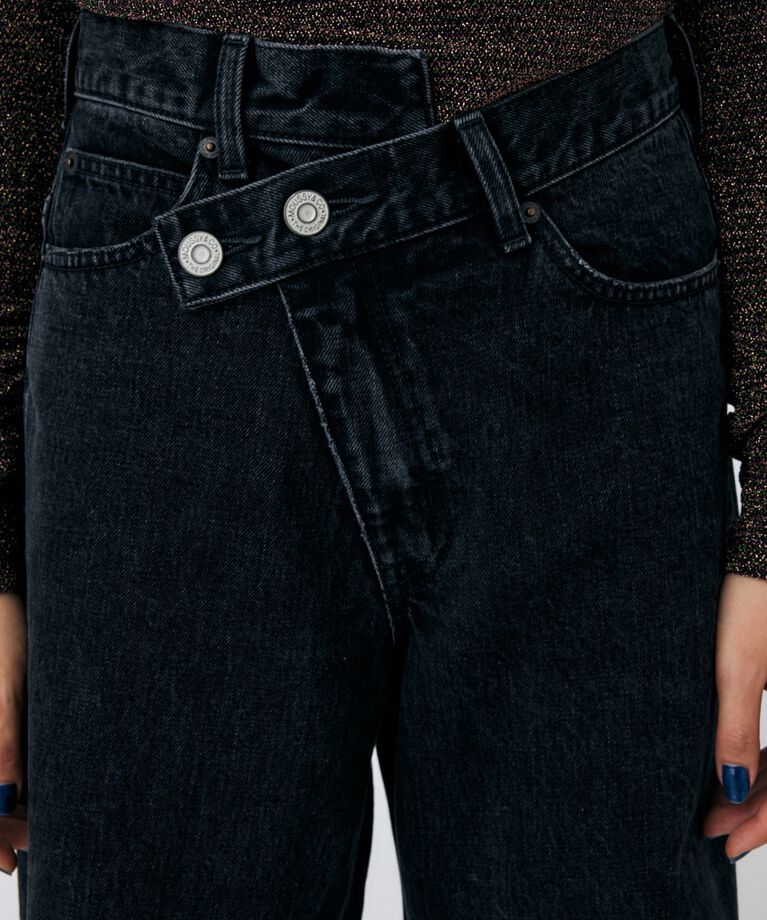 MOUSSY「CROSS WAIST WIDE STRAIGHT」|デニム|