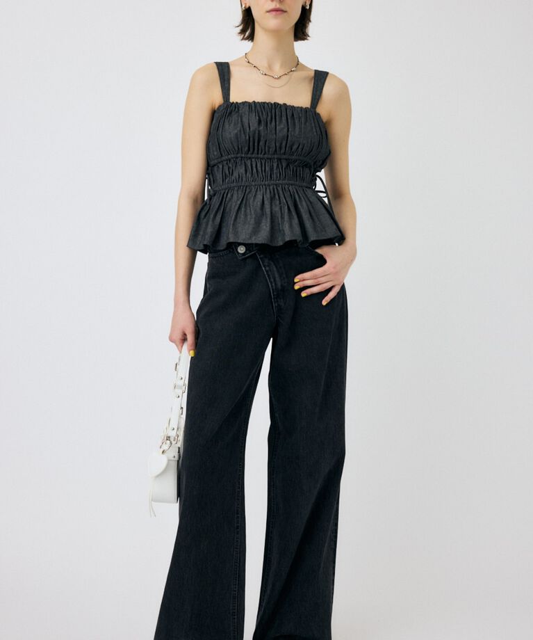 MOUSSY「CROSS WAIST WIDE STRAIGHT」|デニム|