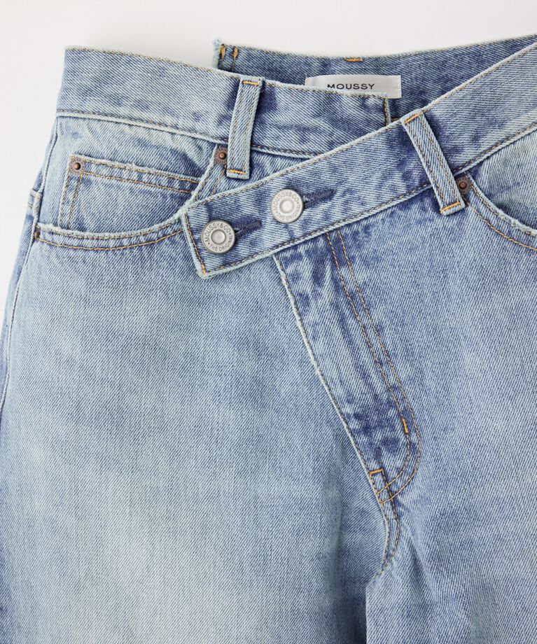 MOUSSY「CROSS WAIST WIDE STRAIGHT」|デニム|