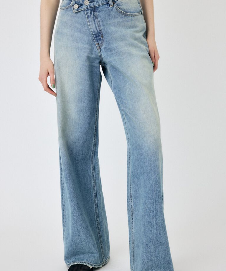 MOUSSY「CROSS WAIST WIDE STRAIGHT」|デニム|