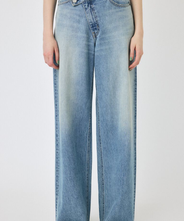 MOUSSY「CROSS WAIST WIDE STRAIGHT」|デニム|