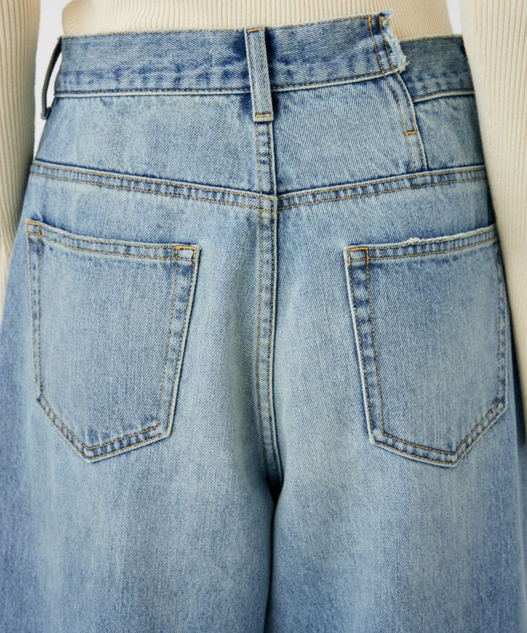 MOUSSY「CROSS WAIST WIDE STRAIGHT」|デニム|