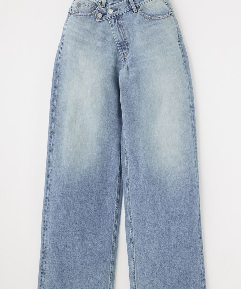 MOUSSY「CROSS WAIST WIDE STRAIGHT」|デニム|