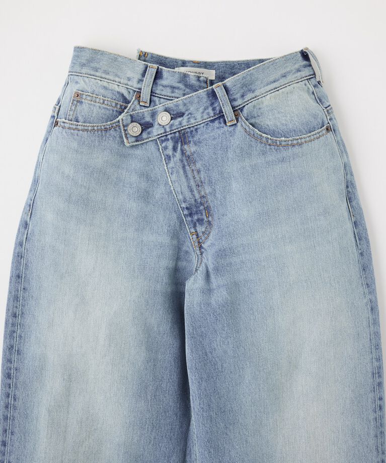 MOUSSY「CROSS WAIST WIDE STRAIGHT」|デニム|